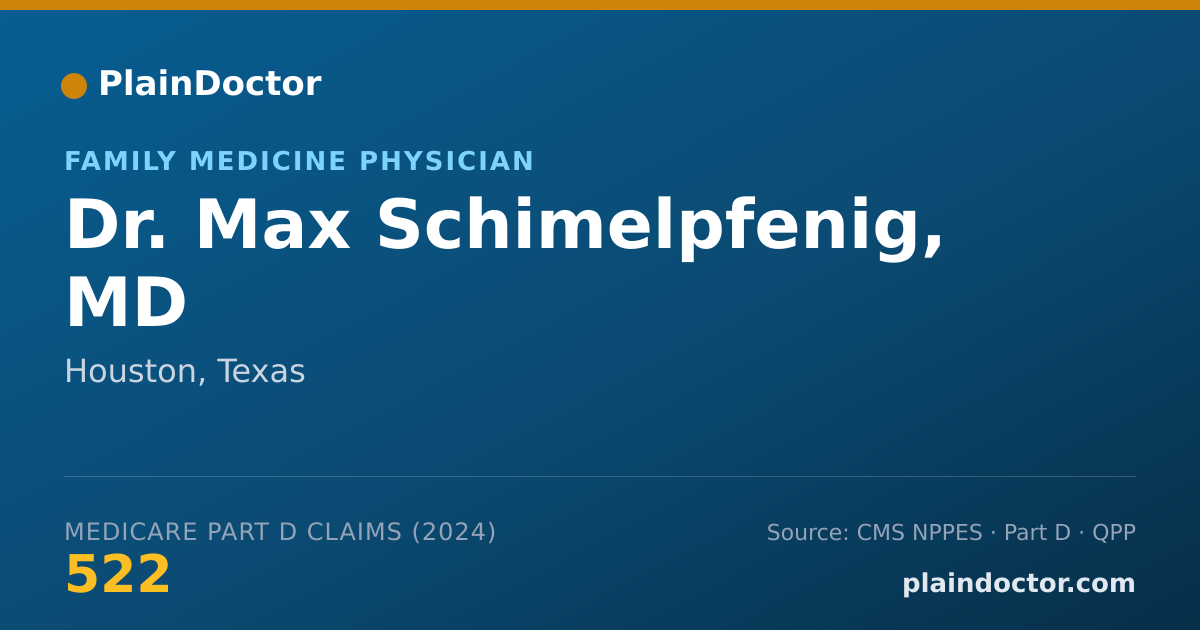 Shareable card for Max Schimelpfenig, MD - Family Medicine Physician, Houston, TX