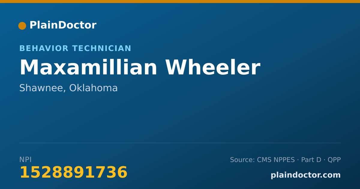 Shareable card for Maxamillian Wheeler - Behavior Technician, Shawnee, OK