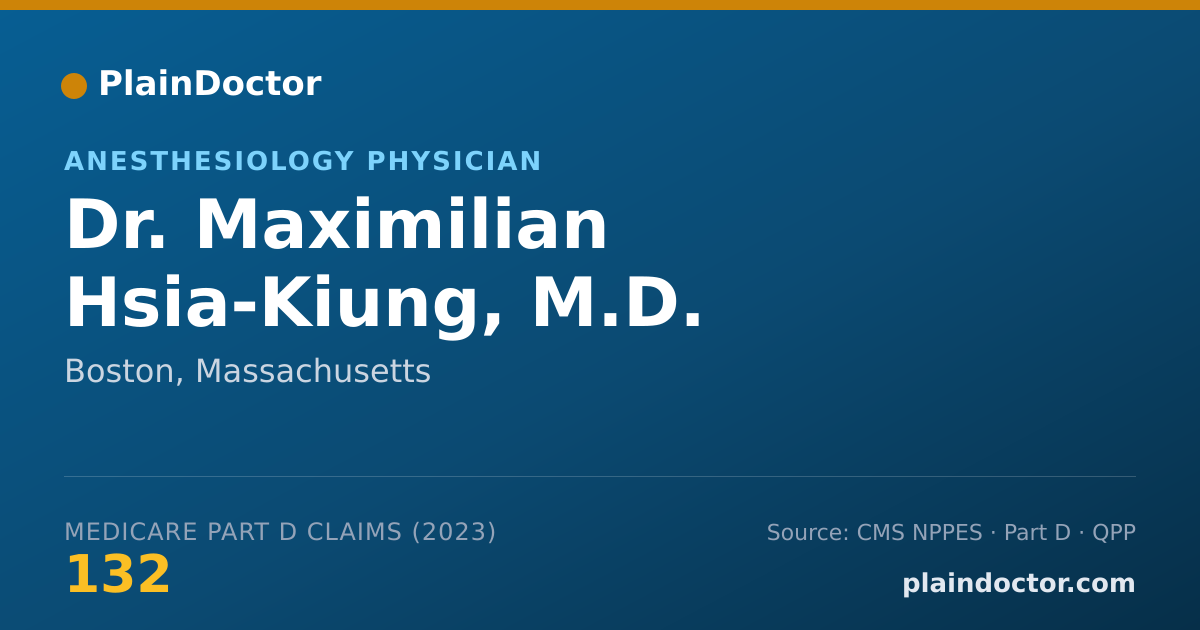 Shareable card for Maximilian Hsia-Kiung, M.D. - Anesthesiology Physician, Boston, MA