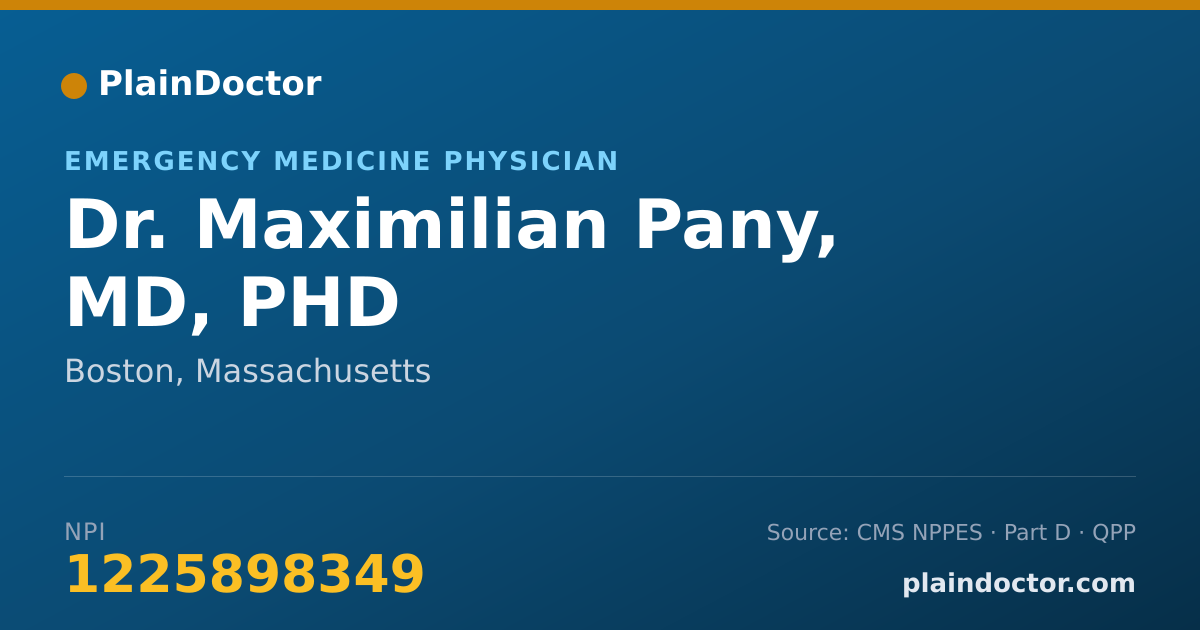 Shareable card for Maximilian Pany, MD, PHD - Emergency Medicine Physician, Boston, MA