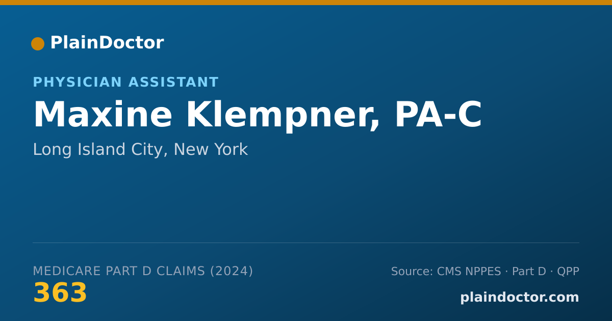 Shareable card for Maxine Klempner, PA-C - Physician Assistant, Long Island City, NY