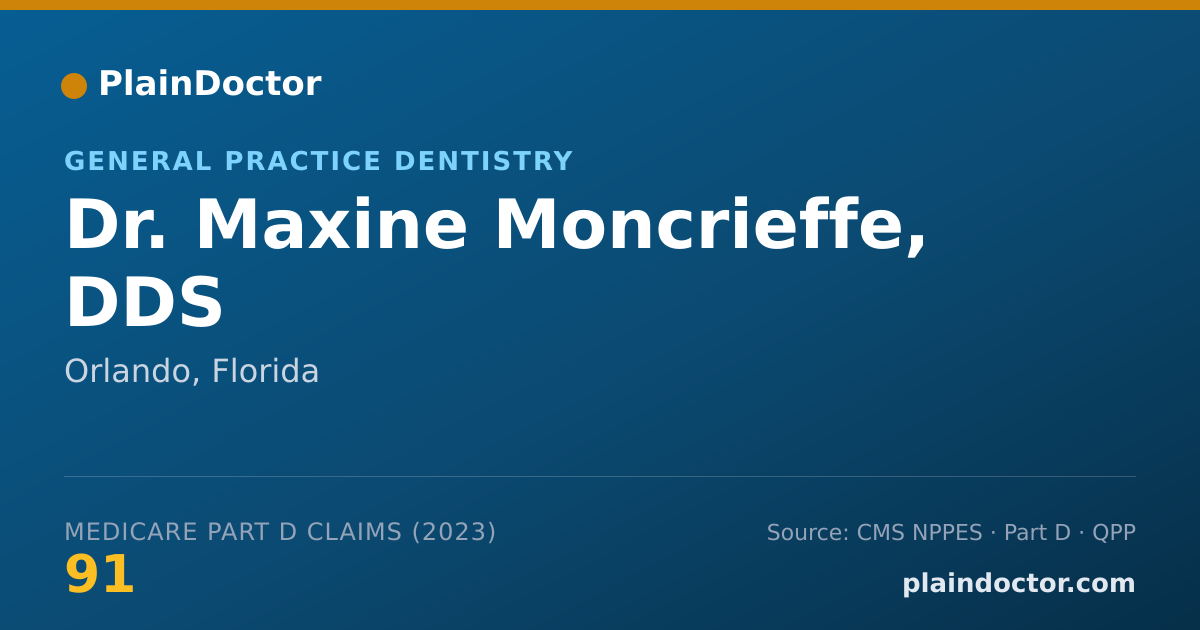Shareable card for Maxine Moncrieffe, DDS - General Practice Dentistry, Orlando, FL