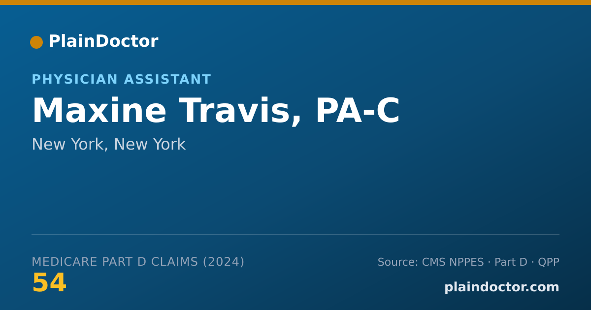 Shareable card for Maxine Travis, PA-C - Physician Assistant, New York, NY