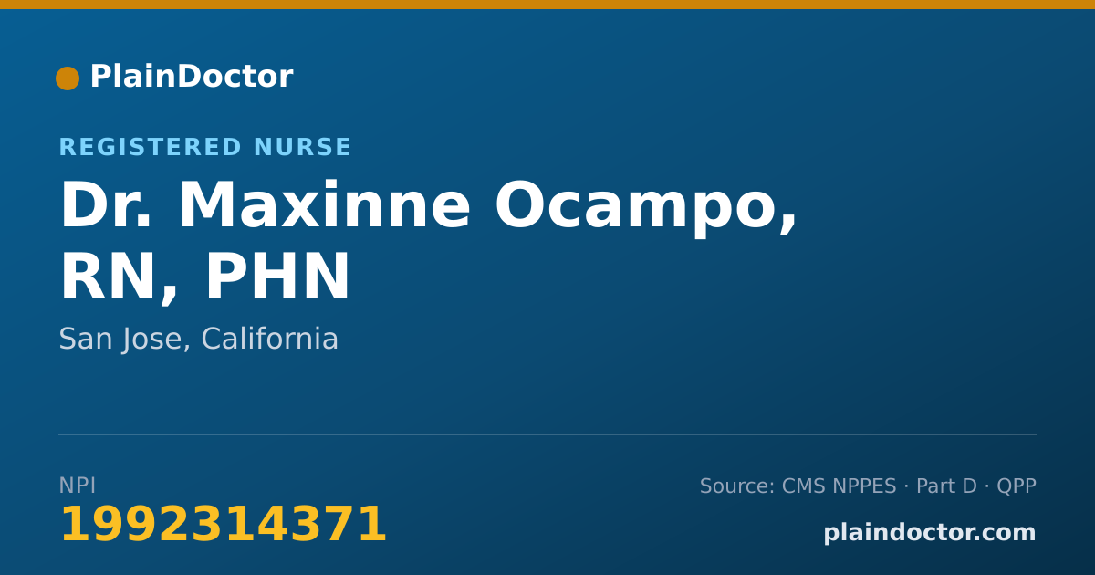 Shareable card for Maxinne Ocampo, RN, PHN - Registered Nurse, San Jose, CA