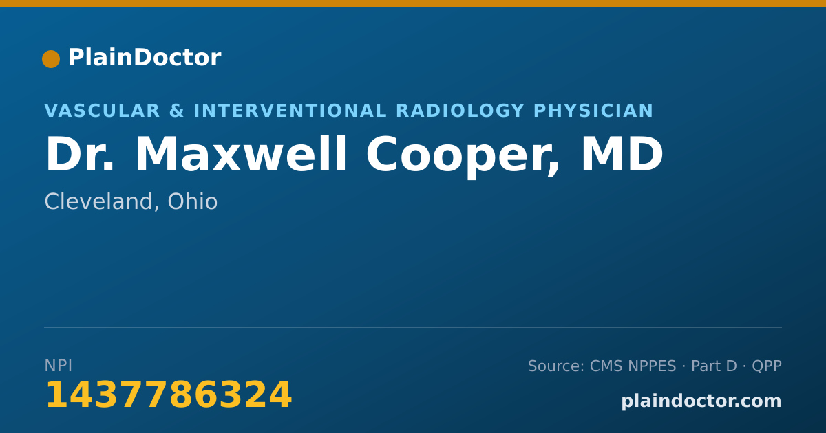 Shareable card for Maxwell Cooper, MD - Vascular & Interventional Radiology Physician, Cleveland, OH