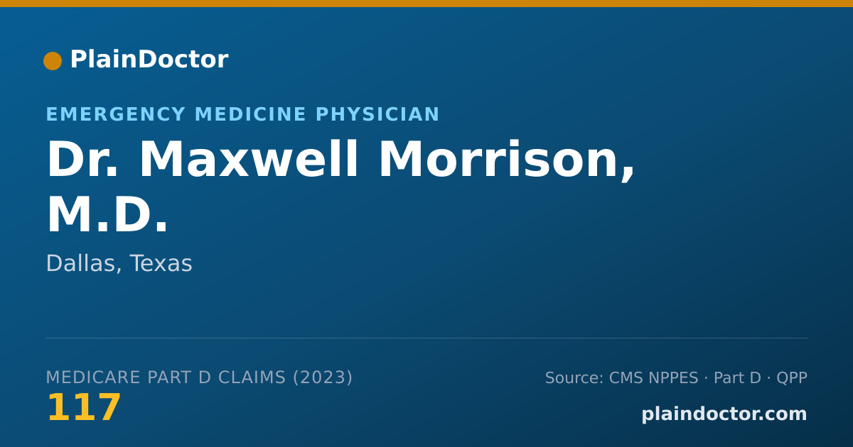 Shareable card for Maxwell Morrison, M.D. - Emergency Medicine Physician, Dallas, TX