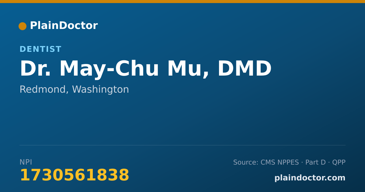 Shareable card for May-Chu Mu, DMD - Dentist, Redmond, WA
