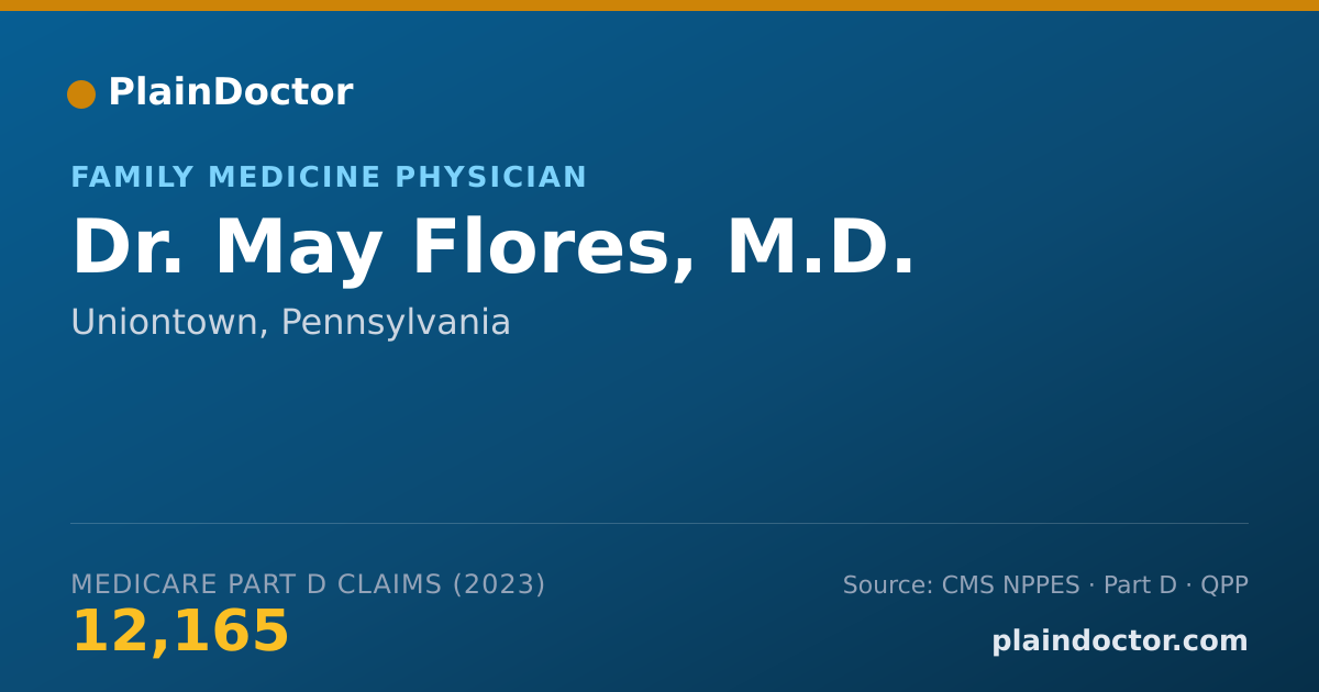 Shareable card for May Flores, M.D. - Family Medicine Physician, Uniontown, PA
