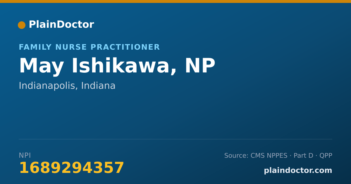 Shareable card for May Ishikawa, NP - Family Nurse Practitioner, Indianapolis, IN
