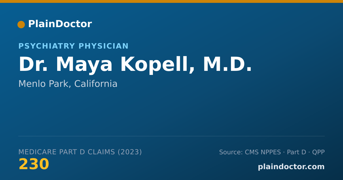 Shareable card for Maya Kopell, M.D. - Psychiatry Physician, Menlo Park, CA