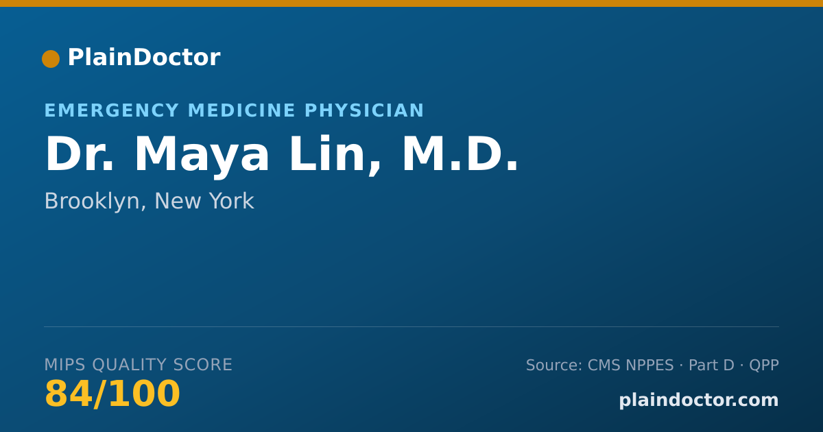 Shareable card for Maya Lin, M.D. - Emergency Medicine Physician, Brooklyn, NY