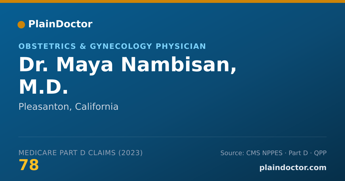 Shareable card for Maya Nambisan, M.D. - Obstetrics & Gynecology Physician, Pleasanton, CA
