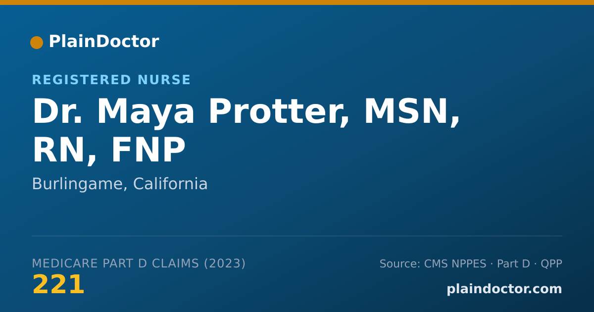 Shareable card for Maya Protter, MSN, RN, FNP - Registered Nurse, Burlingame, CA