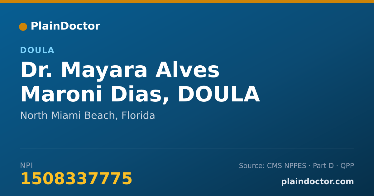 Shareable card for Mayara Alves Maroni Dias, DOULA - Doula, North Miami Beach, FL