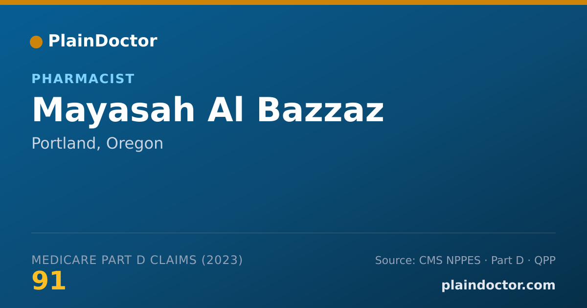 Shareable card for Mayasah Al Bazzaz - Pharmacist, Portland, OR