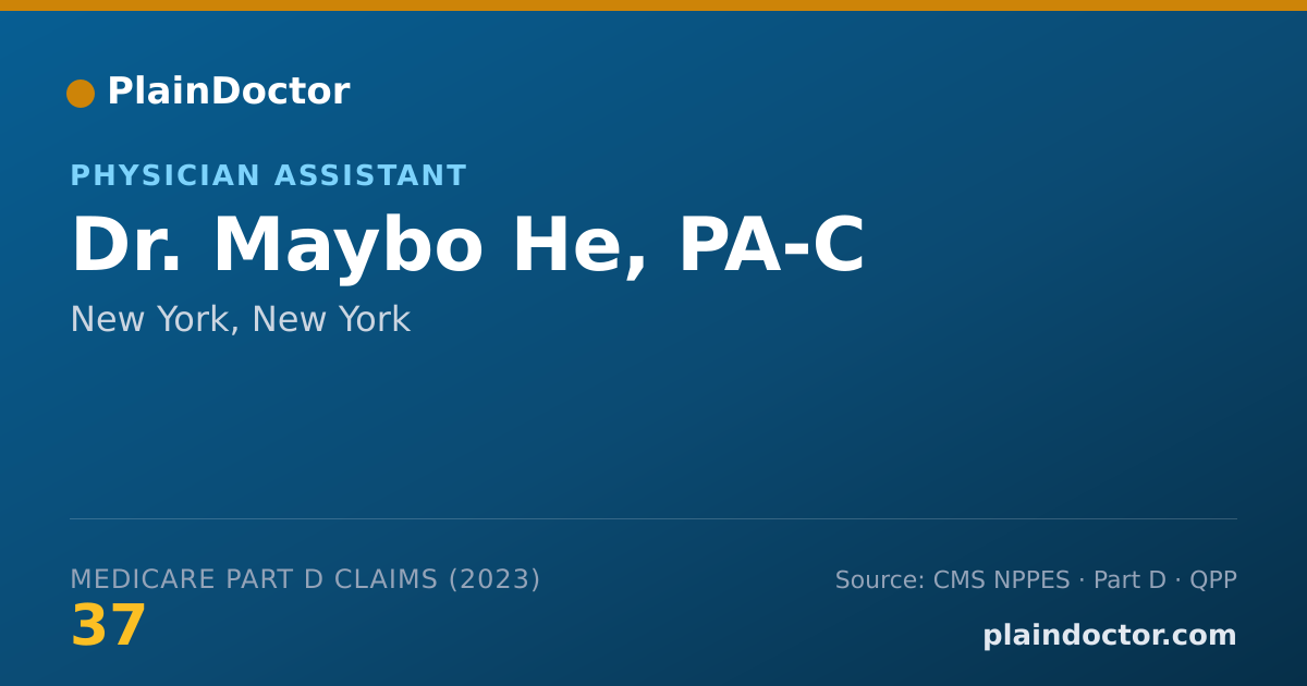 Shareable card for Maybo He, PA-C - Physician Assistant, New York, NY