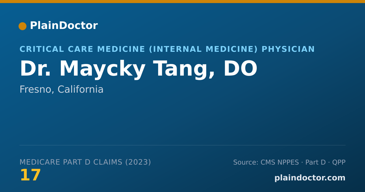 Shareable card for Maycky Tang, DO - Critical Care Medicine (Internal Medicine) Physician, Fresno, CA