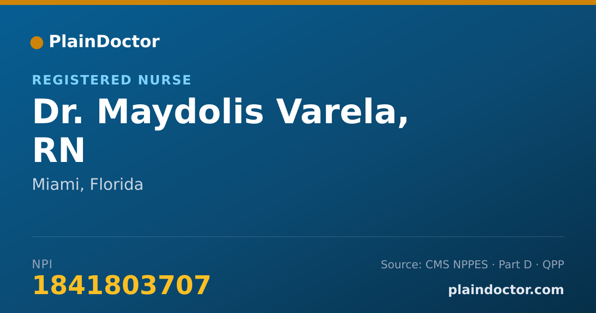 Shareable card for Maydolis Varela, RN - Registered Nurse, Miami, FL