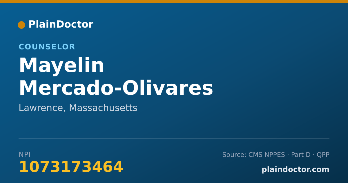 Shareable card for Mayelin Mercado-Olivares - Counselor, Lawrence, MA