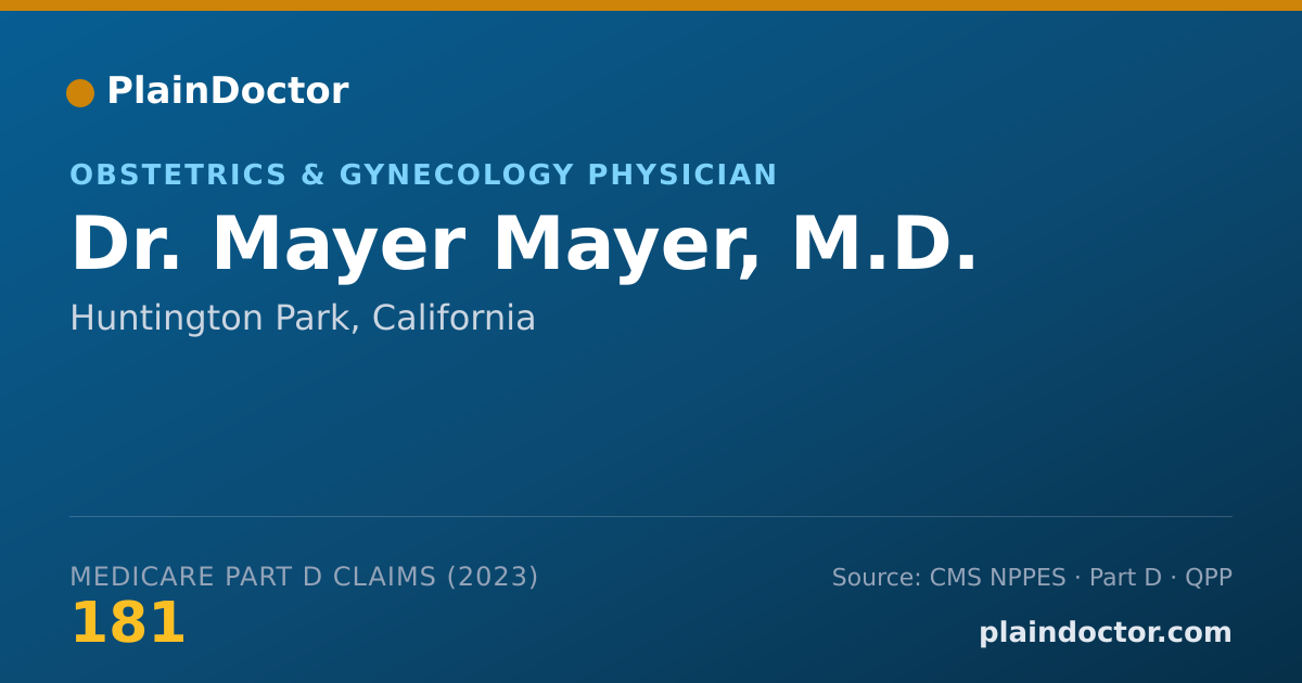 Shareable card for Mayer Mayer, M.D. - Obstetrics & Gynecology Physician, Huntington Park, CA