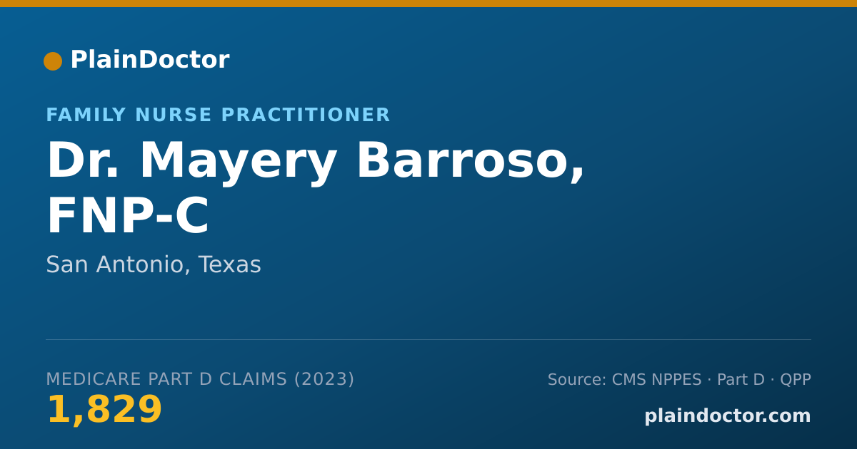 Shareable card for Mayery Barroso, FNP-C - Family Nurse Practitioner, San Antonio, TX