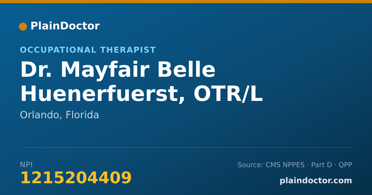 Shareable card for Mayfair Belle Huenerfuerst, OTR/L - Occupational Therapist, Orlando, FL