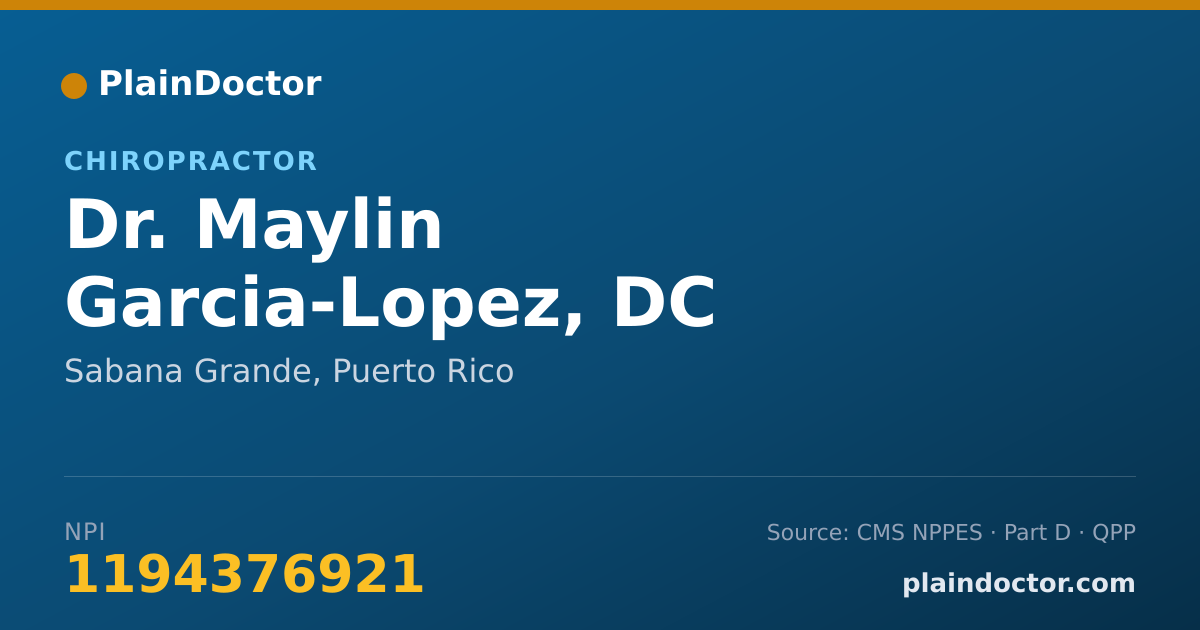 Shareable card for Maylin Garcia-Lopez, DC - Chiropractor, Sabana Grande, PR