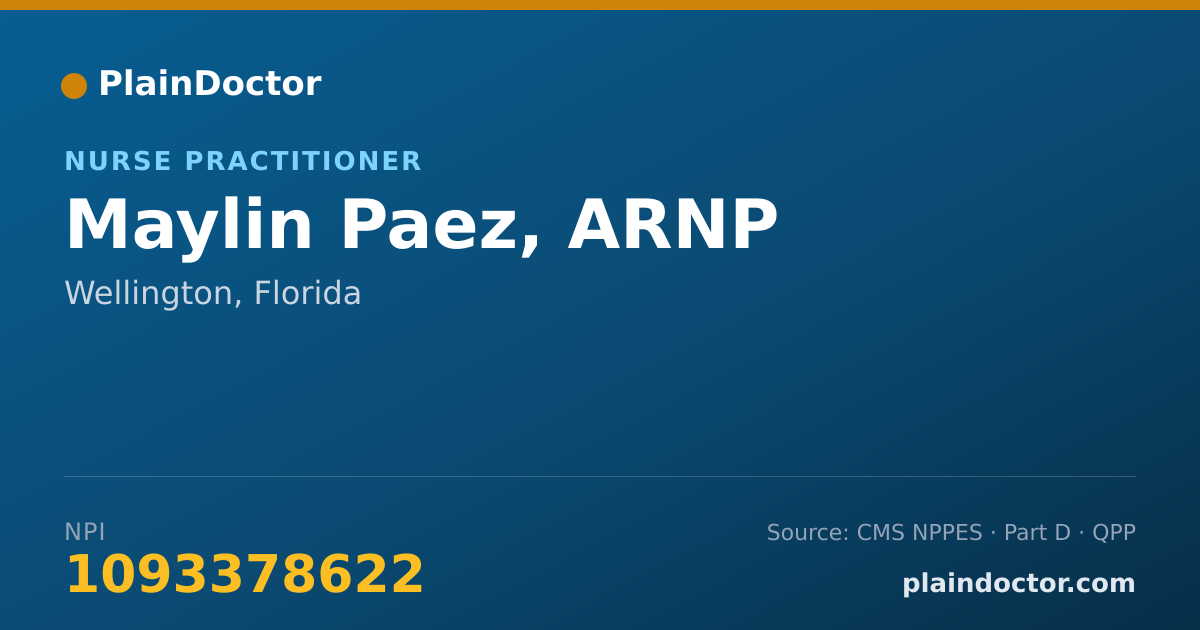 Shareable card for Maylin Paez, ARNP - Nurse Practitioner, Wellington, FL