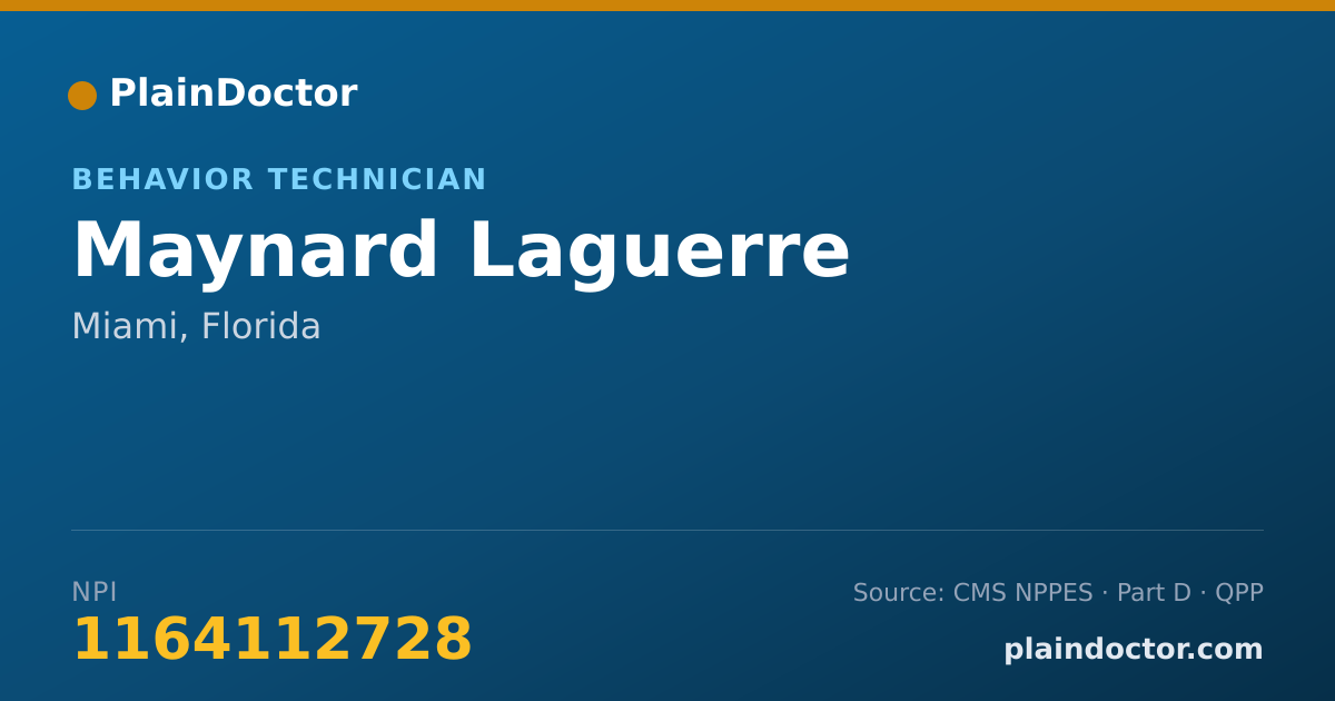 Shareable card for Maynard Laguerre - Behavior Technician, Miami, FL