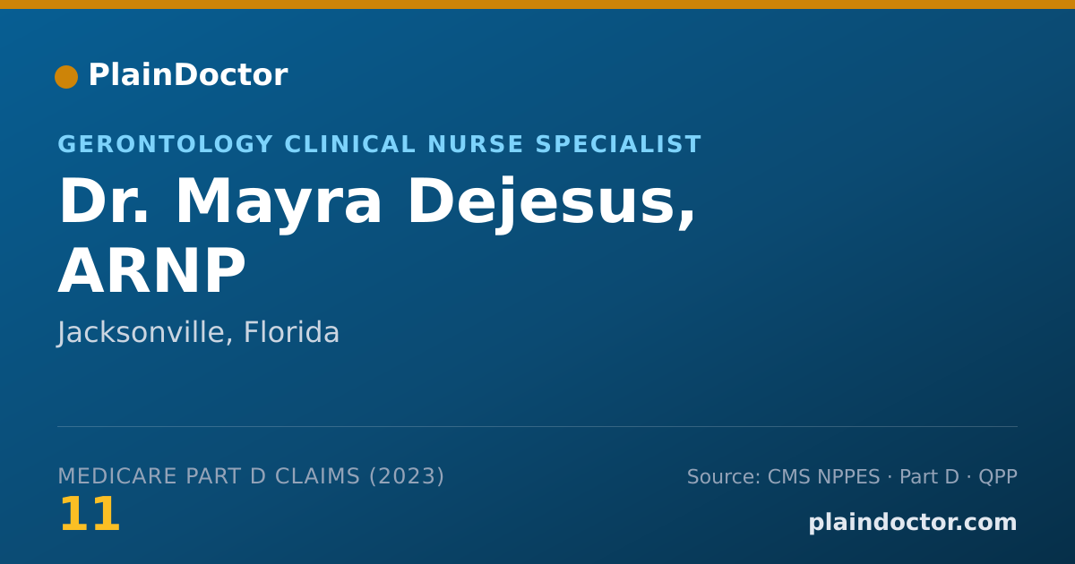 Shareable card for Mayra Dejesus, ARNP - Gerontology Clinical Nurse Specialist, Jacksonville, FL