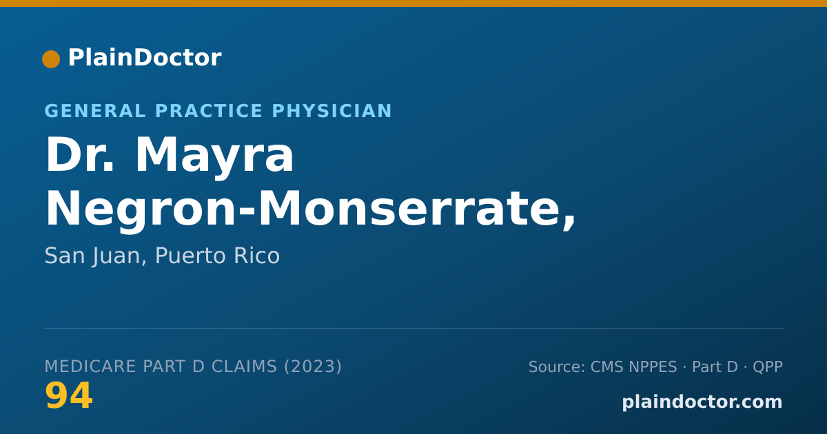 Shareable card for Mayra Negron-Monserrate, M.D. - General Practice Physician, San Juan, PR