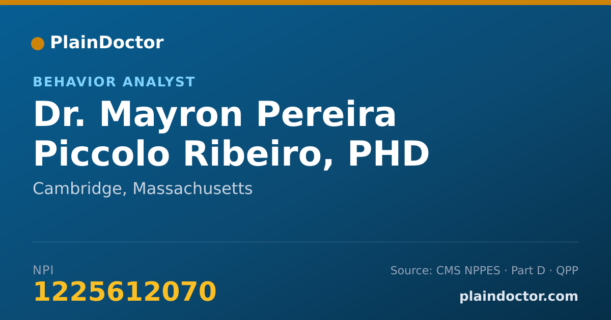 Shareable card for Mayron Pereira Piccolo Ribeiro, PHD - Behavior Analyst, Cambridge, MA
