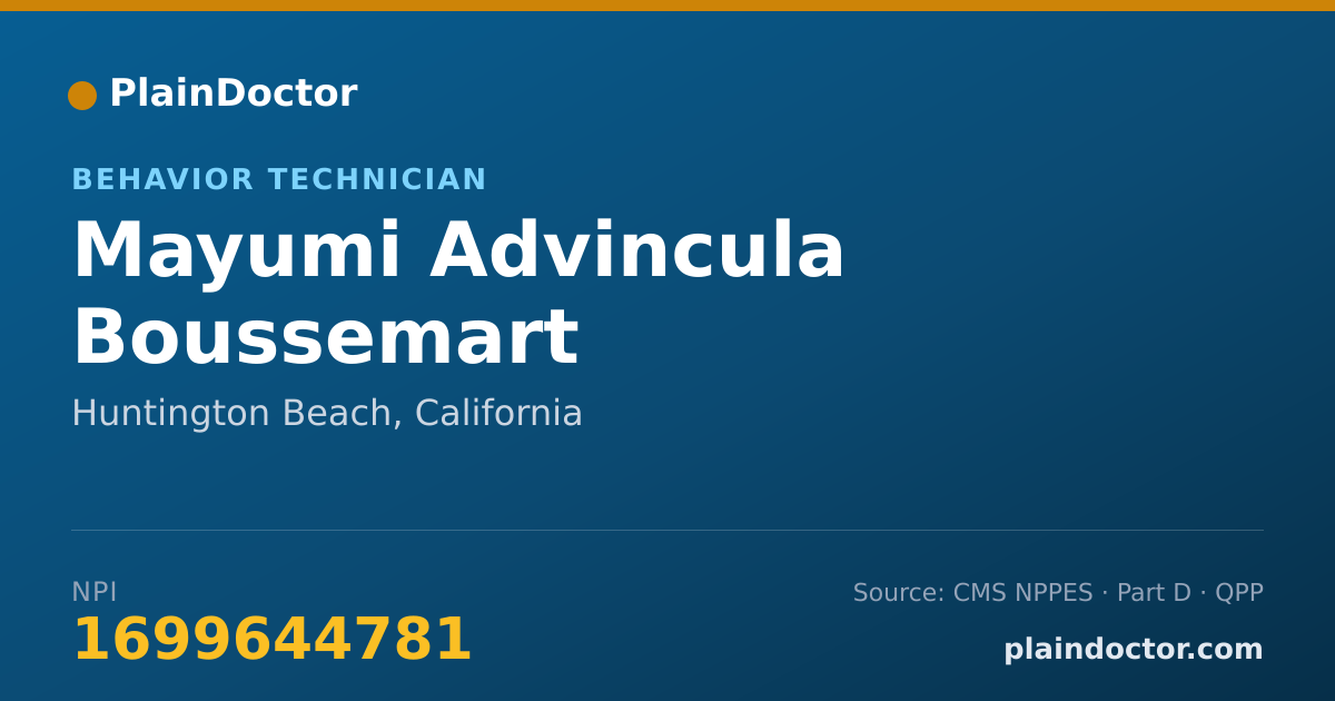 Shareable card for Mayumi Advincula Boussemart - Behavior Technician, Huntington Beach, CA