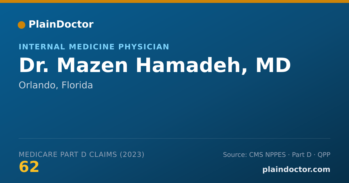 Shareable card for Mazen Hamadeh, MD - Internal Medicine Physician, Orlando, FL