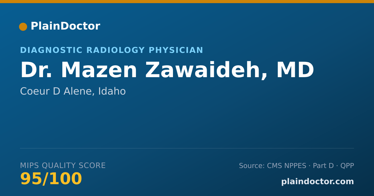 Shareable card for Mazen Zawaideh, MD - Diagnostic Radiology Physician, Coeur D Alene, ID