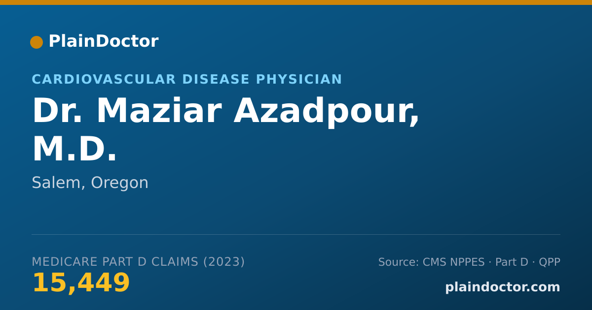 Shareable card for Maziar Azadpour, M.D. - Cardiovascular Disease Physician, Salem, OR