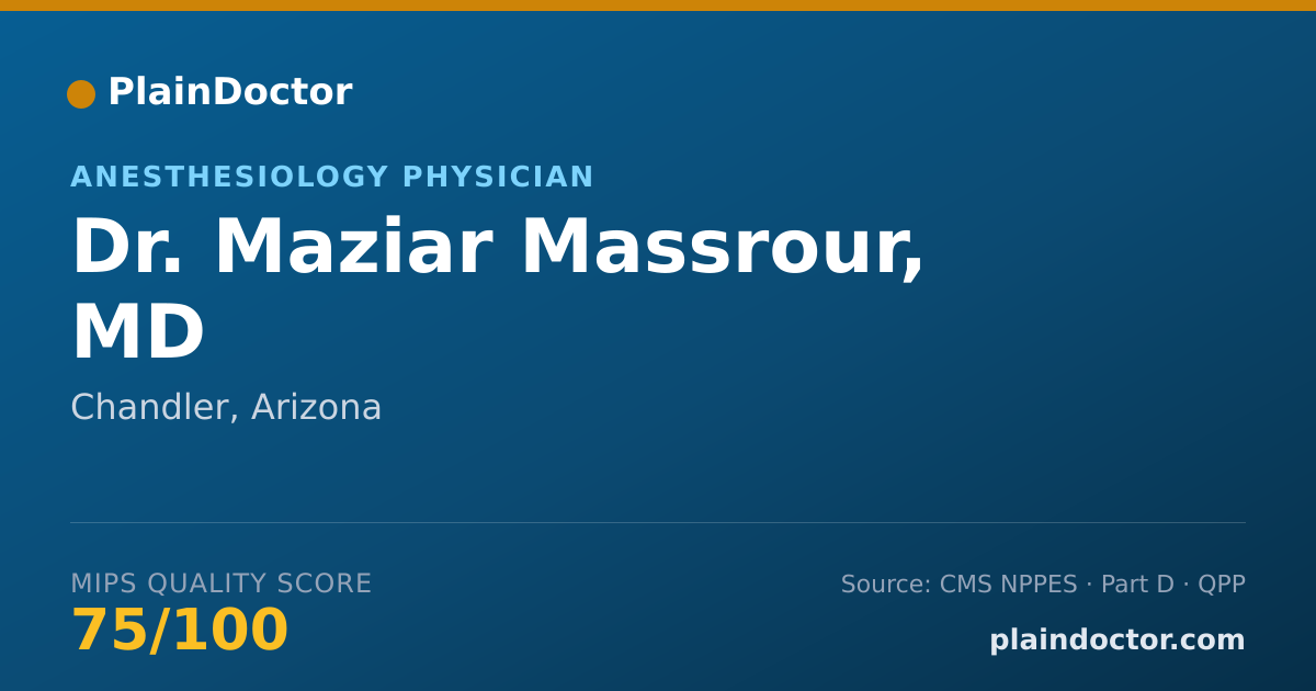 Shareable card for Maziar Massrour, MD - Anesthesiology Physician, Chandler, AZ