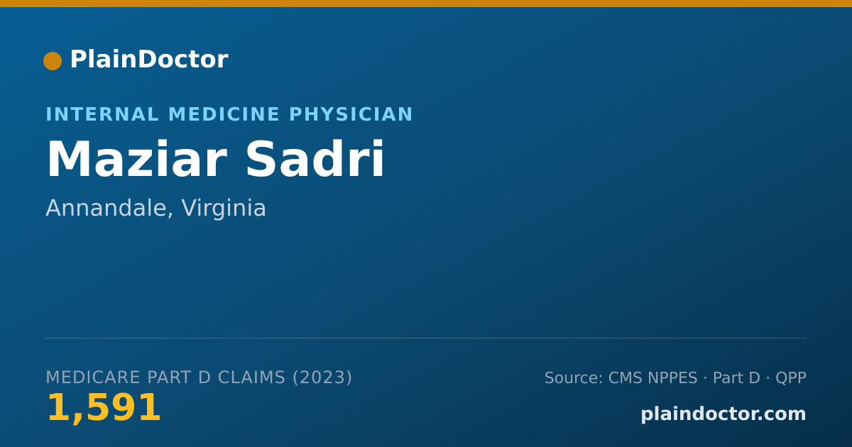 Shareable card for Maziar Sadri - Internal Medicine Physician, Annandale, VA