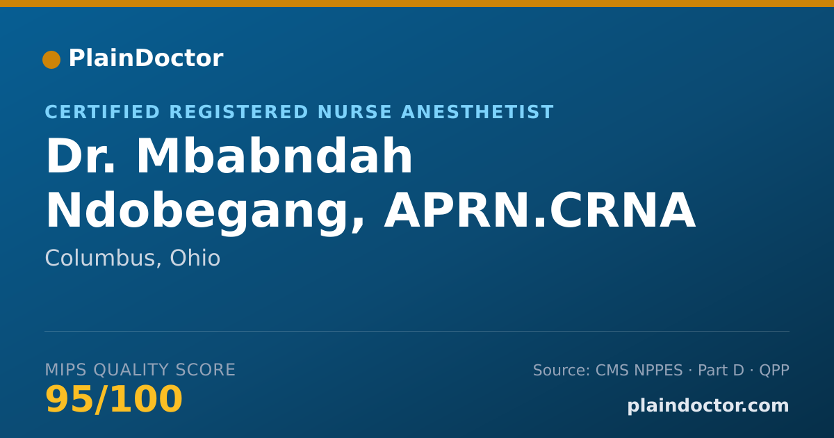 Shareable card for Mbabndah Ndobegang, APRN.CRNA - Certified Registered Nurse Anesthetist, Columbus, OH