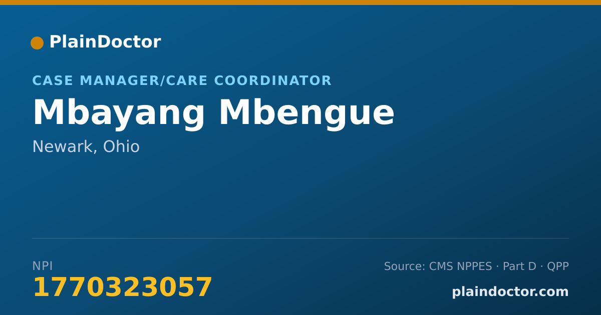 Shareable card for Mbayang Mbengue - Case Manager/Care Coordinator, Newark, OH