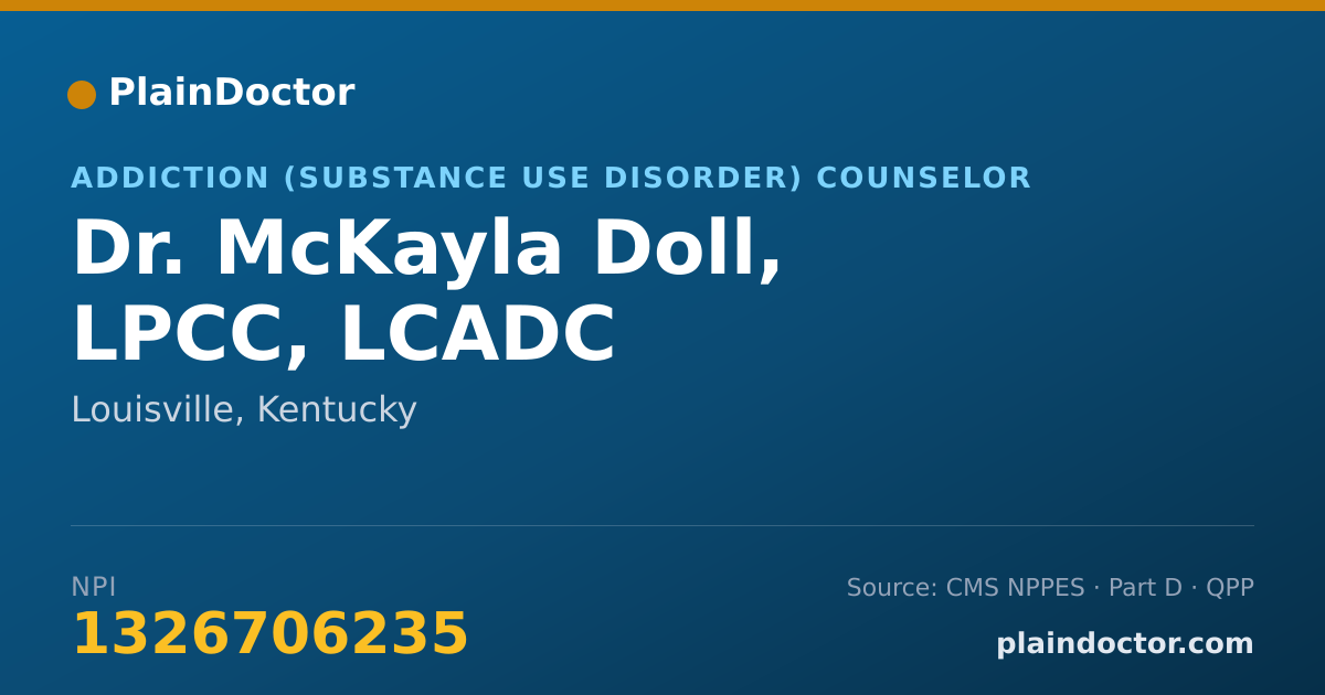 Shareable card for McKayla Doll, LPCC, LCADC - Addiction (Substance Use Disorder) Counselor, Louisville, KY