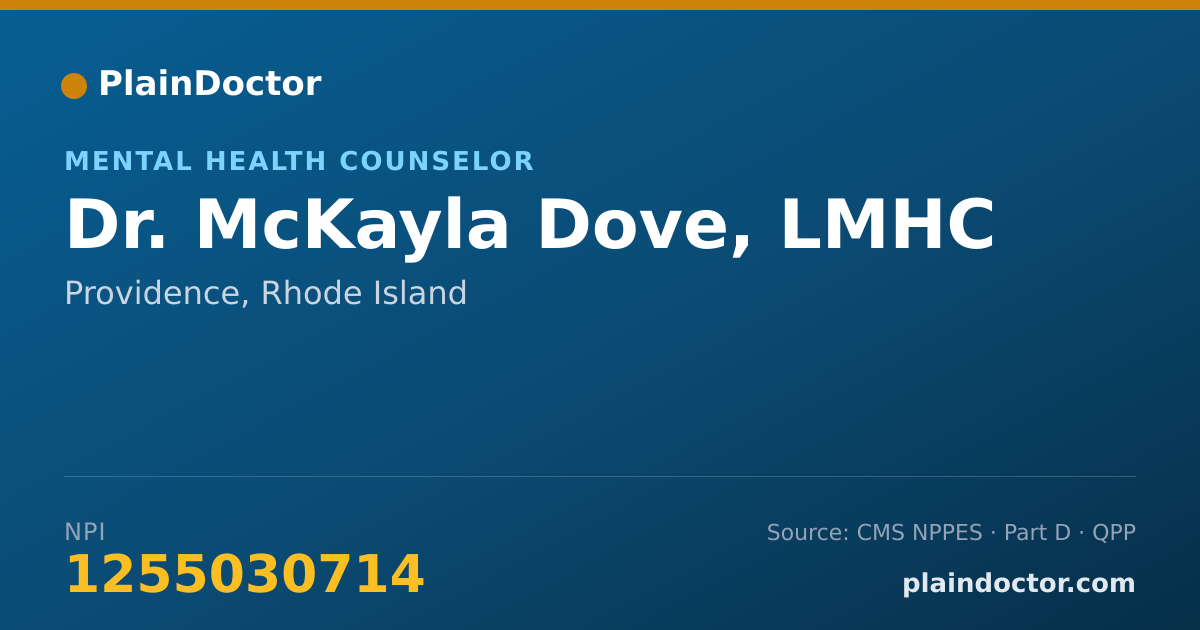 Shareable card for McKayla Dove, LMHC - Mental Health Counselor, Providence, RI