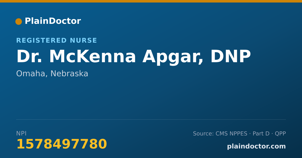 Shareable card for McKenna Apgar, DNP - Registered Nurse, Omaha, NE