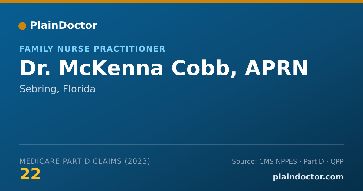 Shareable card for McKenna Cobb, APRN - Family Nurse Practitioner, Sebring, FL