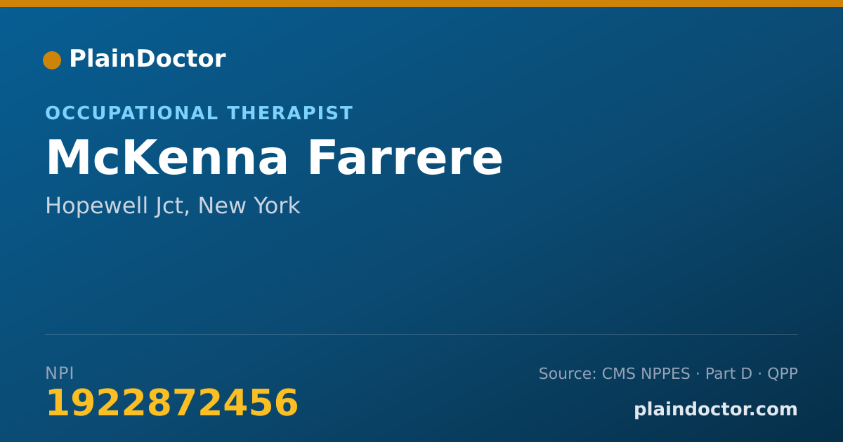 Shareable card for McKenna Farrere - Occupational Therapist, Hopewell Jct, NY