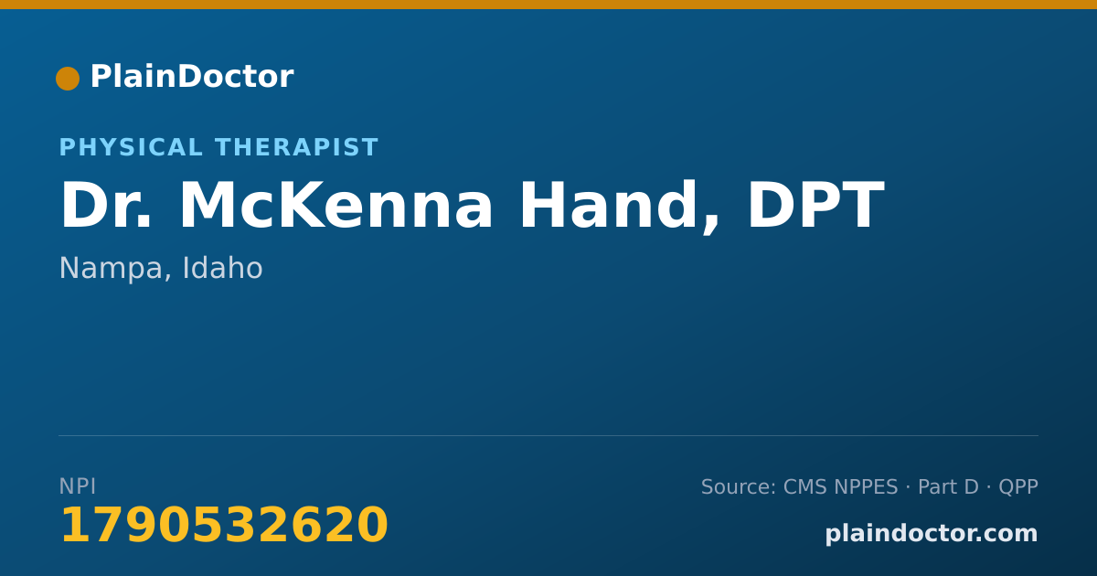 Shareable card for McKenna Hand, DPT - Physical Therapist, Nampa, ID