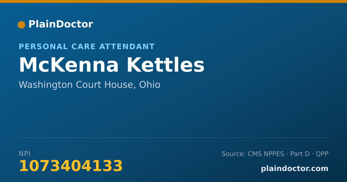 Shareable card for McKenna Kettles - Personal Care Attendant, Washington Court House, OH