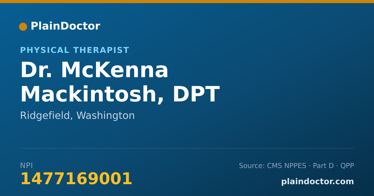 Shareable card for McKenna Mackintosh, DPT - Physical Therapist, Ridgefield, WA