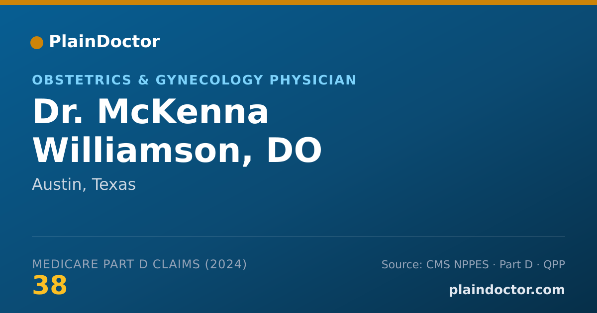 Shareable card for McKenna Williamson, DO - Obstetrics & Gynecology Physician, Austin, TX