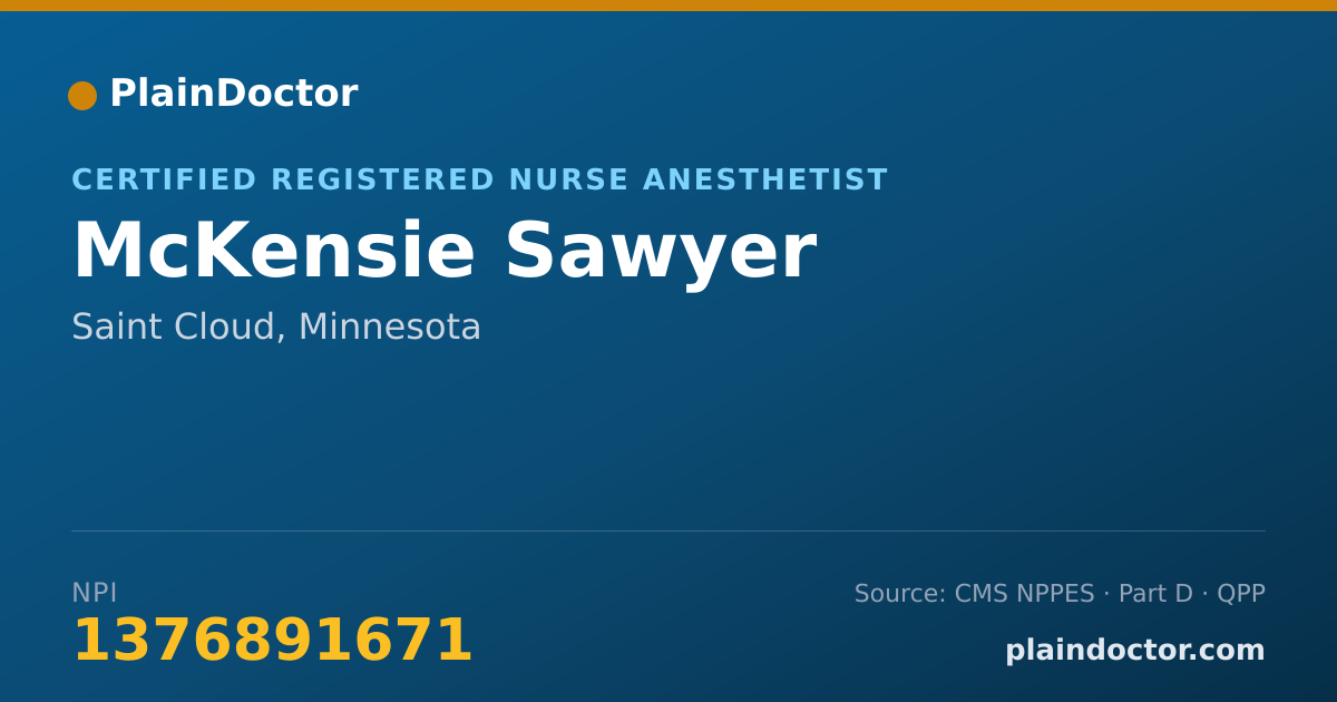 Shareable card for McKensie Sawyer - Certified Registered Nurse Anesthetist, Saint Cloud, MN